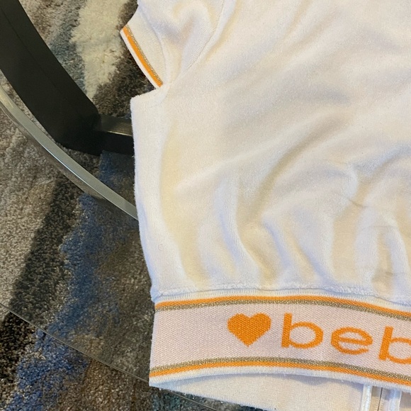 Bebe Cropped short sleeve hoodie Size Large - Picture 5 of 5